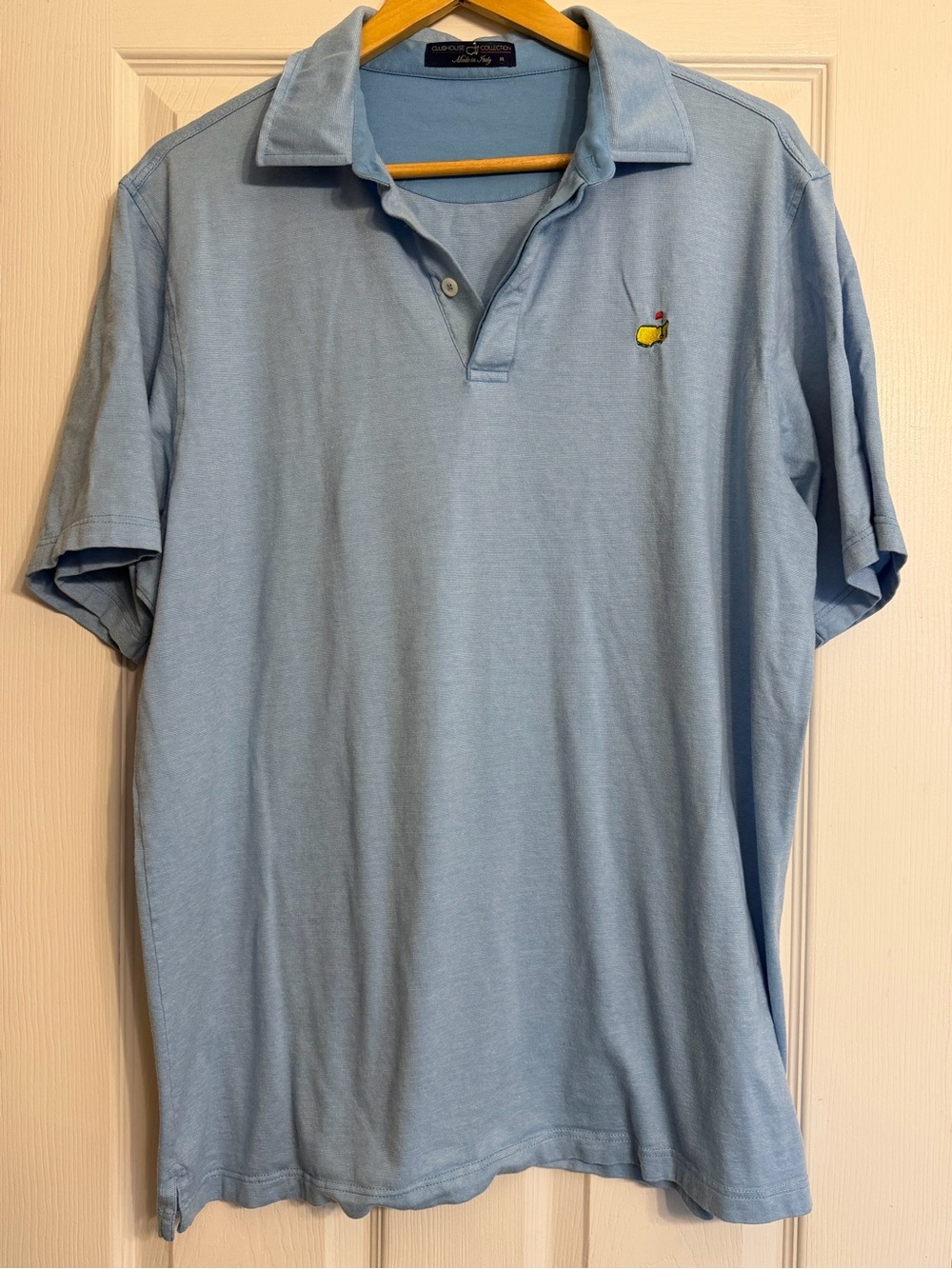 Clubhouse Collection Golf Polo Men XL Made Italy Blue Masters Style Logo Lyocell
